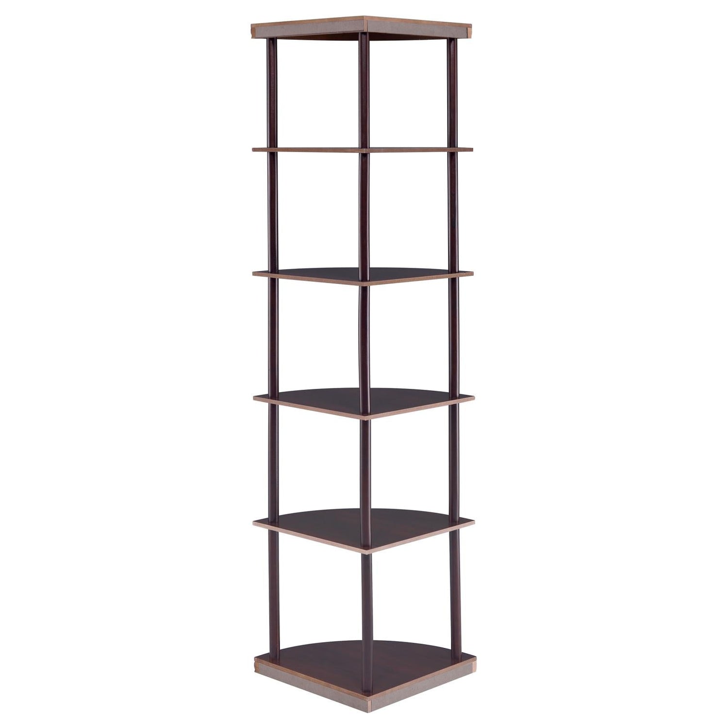 Bonwick Cappuccino 5-Shelf Corner Bookshelf - 800279 - Bien Home Furniture & Electronics