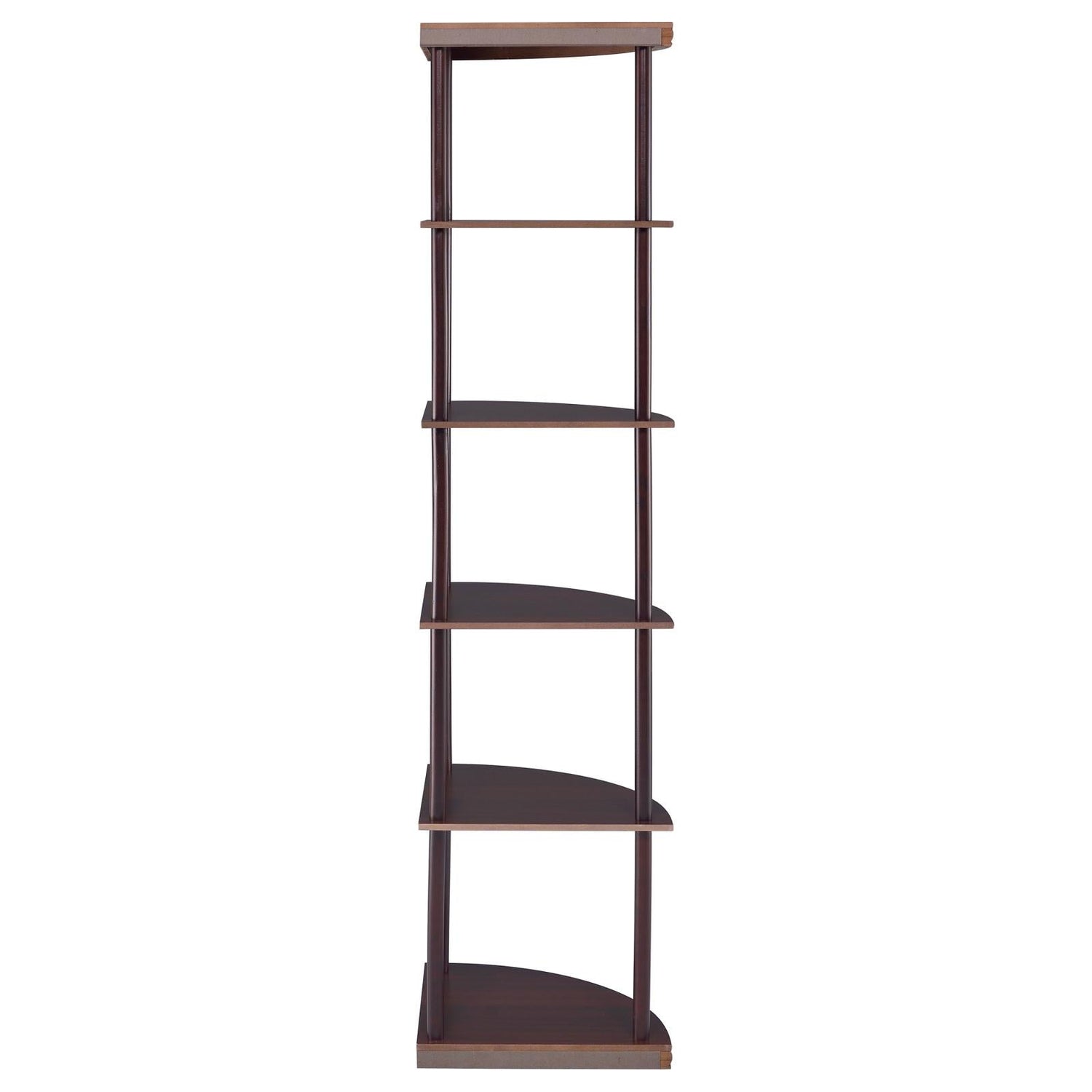 Bonwick Cappuccino 5-Shelf Corner Bookshelf - 800279 - Bien Home Furniture & Electronics