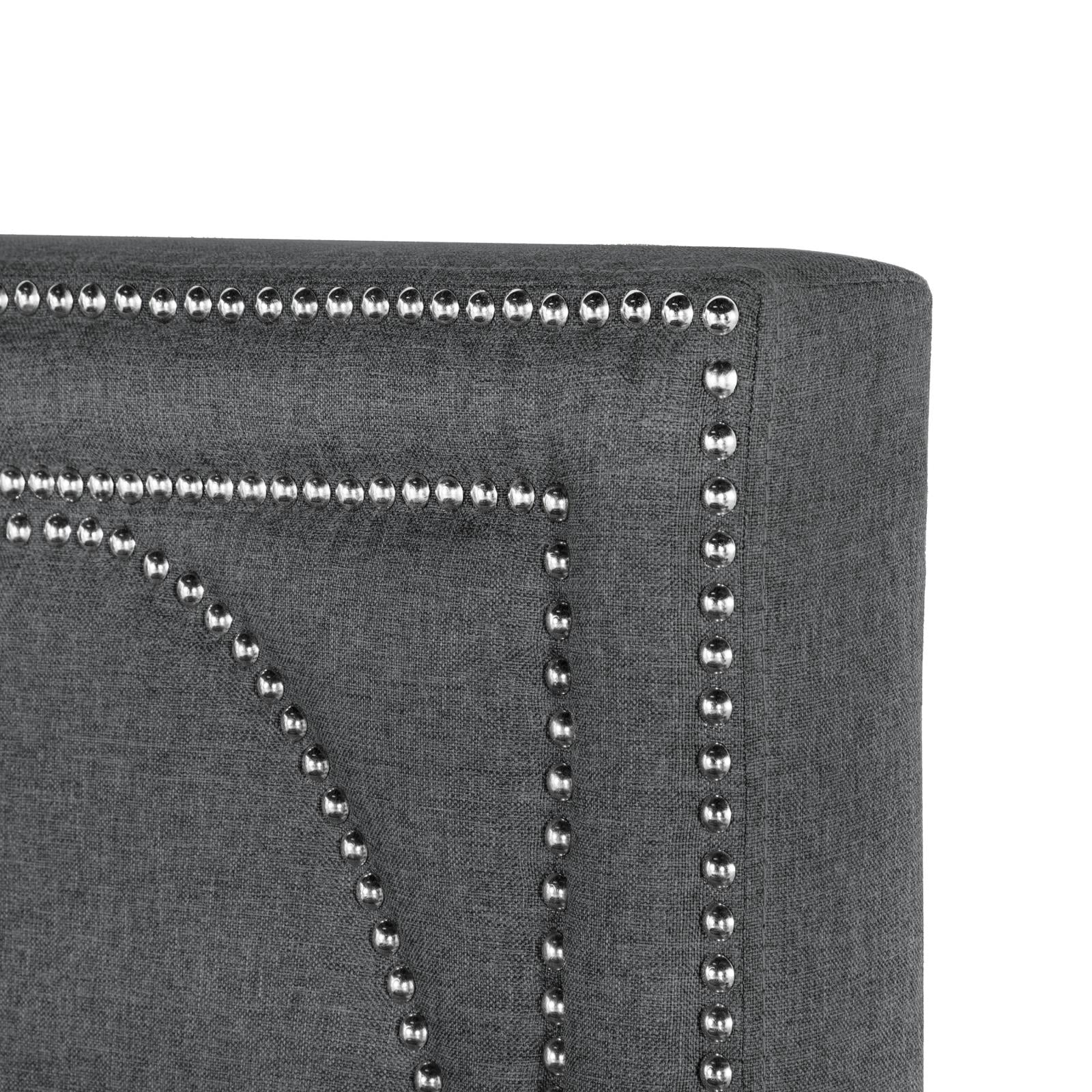 Bowfield Upholstered Bed with Nailhead Trim Charcoal - 315900KE - Bien Home Furniture & Electronics