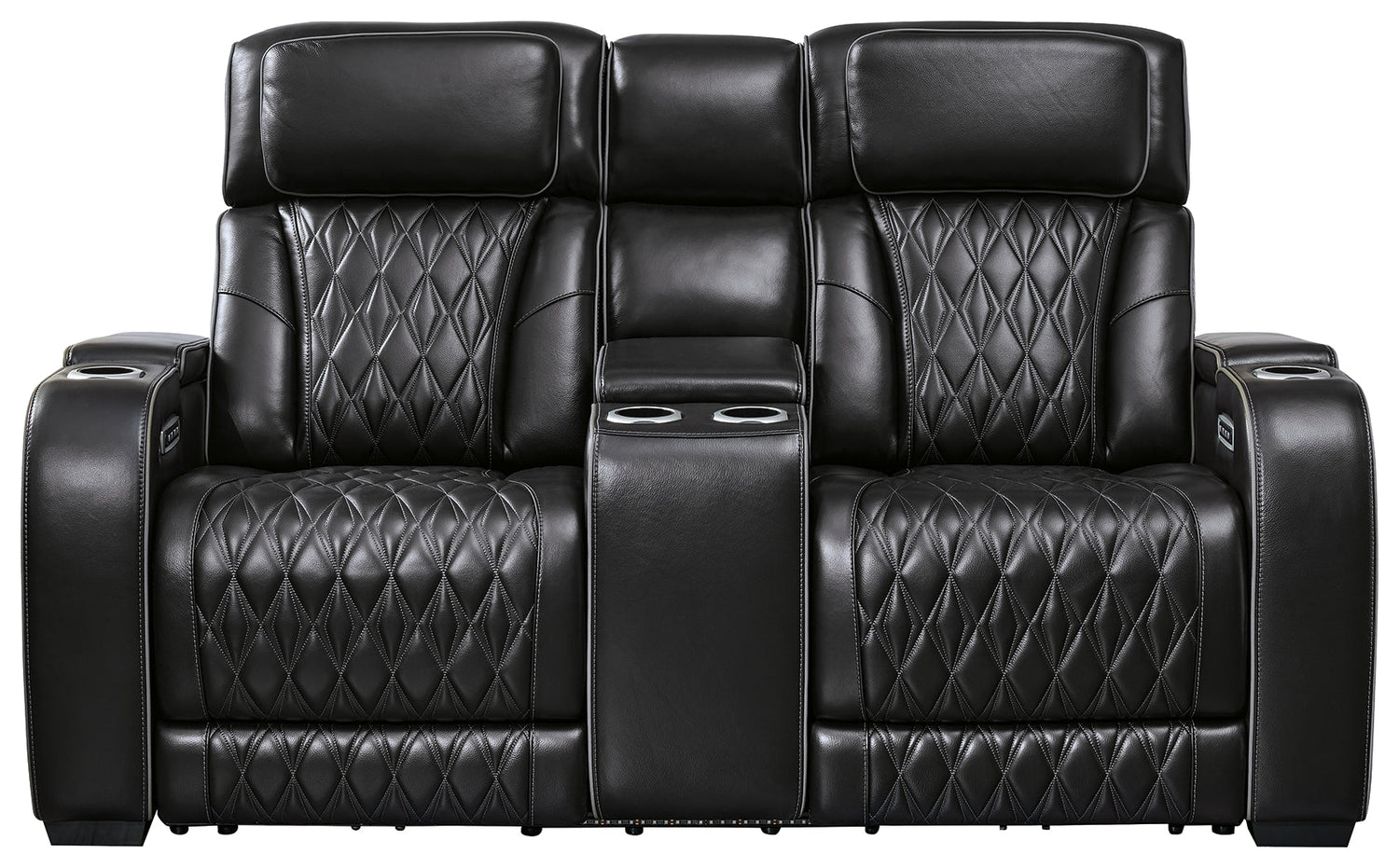 Boyington Black Power Reclining Loveseat with Console - U2710618 - Bien Home Furniture & Electronics