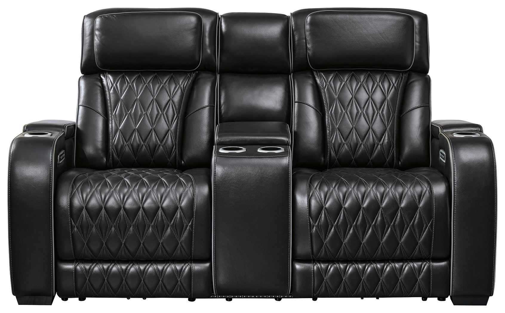 Boyington Black Power Reclining Loveseat with Console - U2710618 - Bien Home Furniture & Electronics