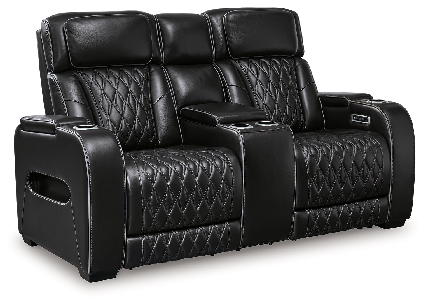 Boyington Black Power Reclining Loveseat with Console - U2710618 - Bien Home Furniture & Electronics