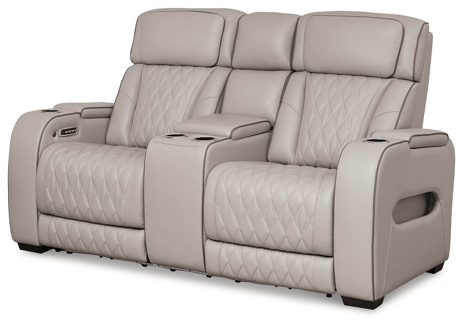 Boyington Gray Power Reclining Loveseat with Console - U2710518 - Bien Home Furniture & Electronics