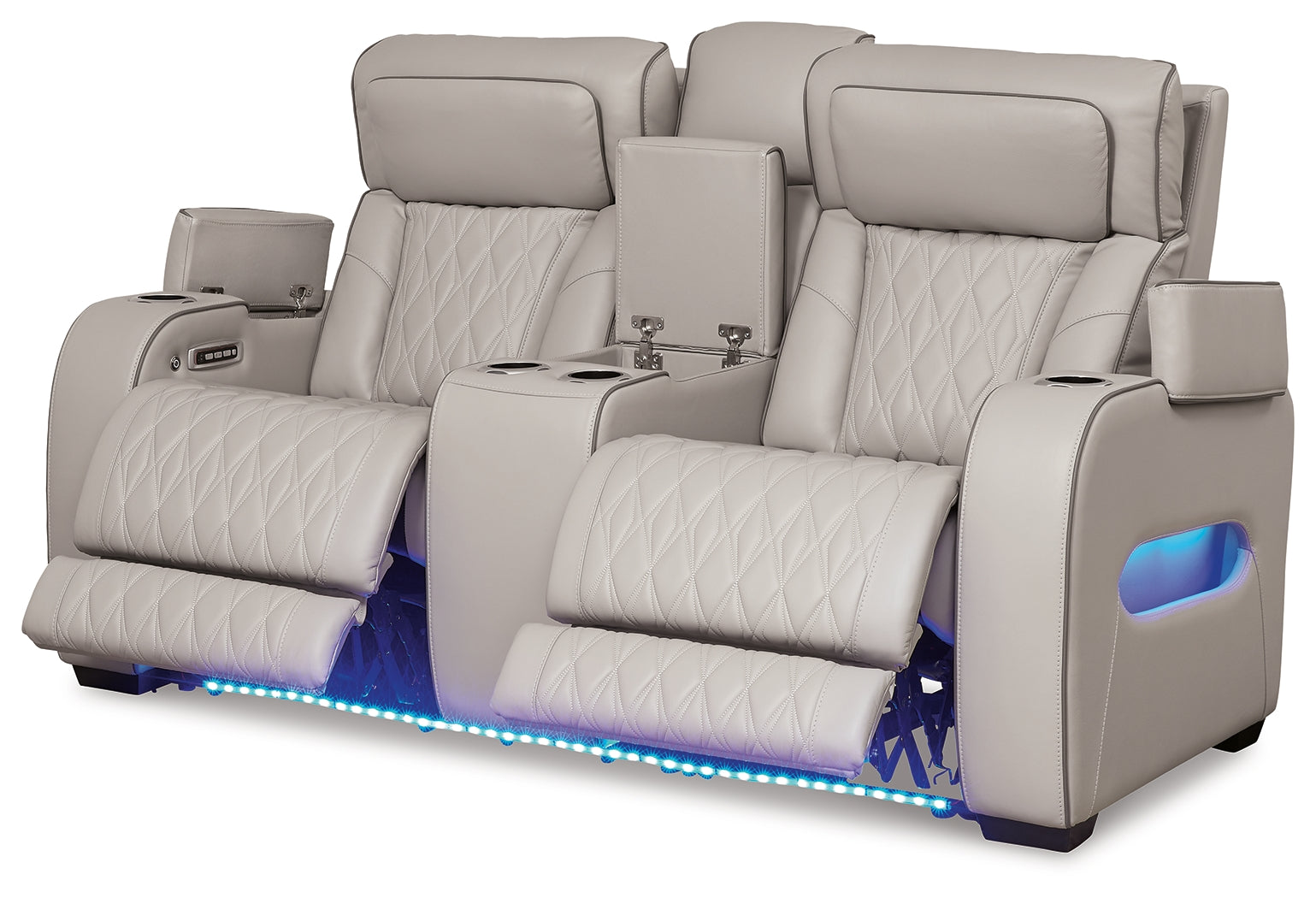 Boyington Gray Power Reclining Loveseat with Console - U2710518 - Bien Home Furniture & Electronics