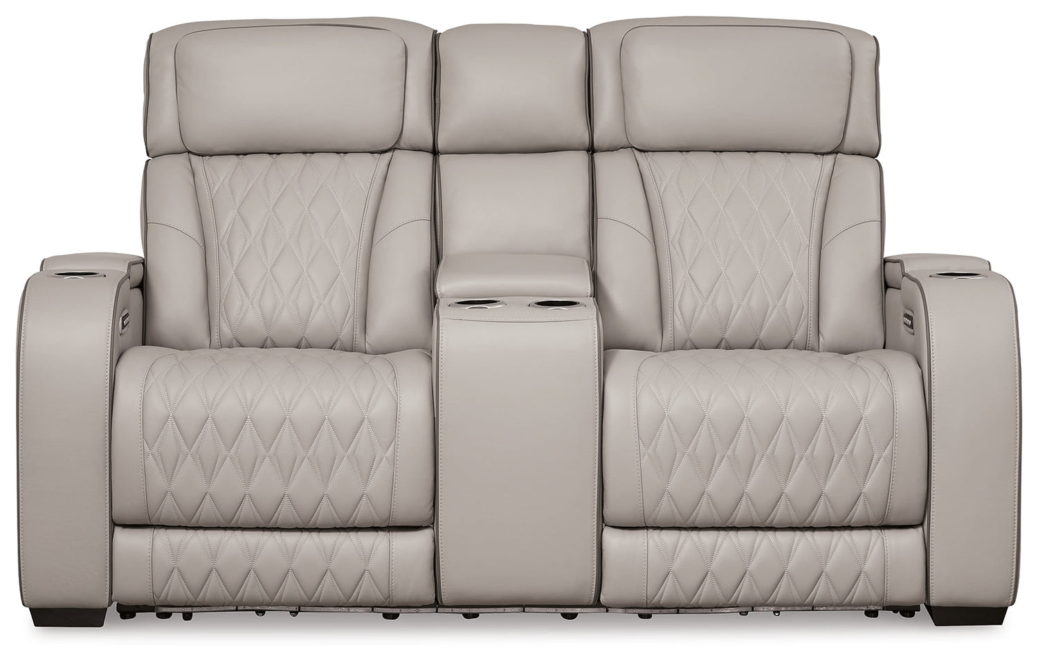Boyington Gray Power Reclining Loveseat with Console - U2710518 - Bien Home Furniture & Electronics
