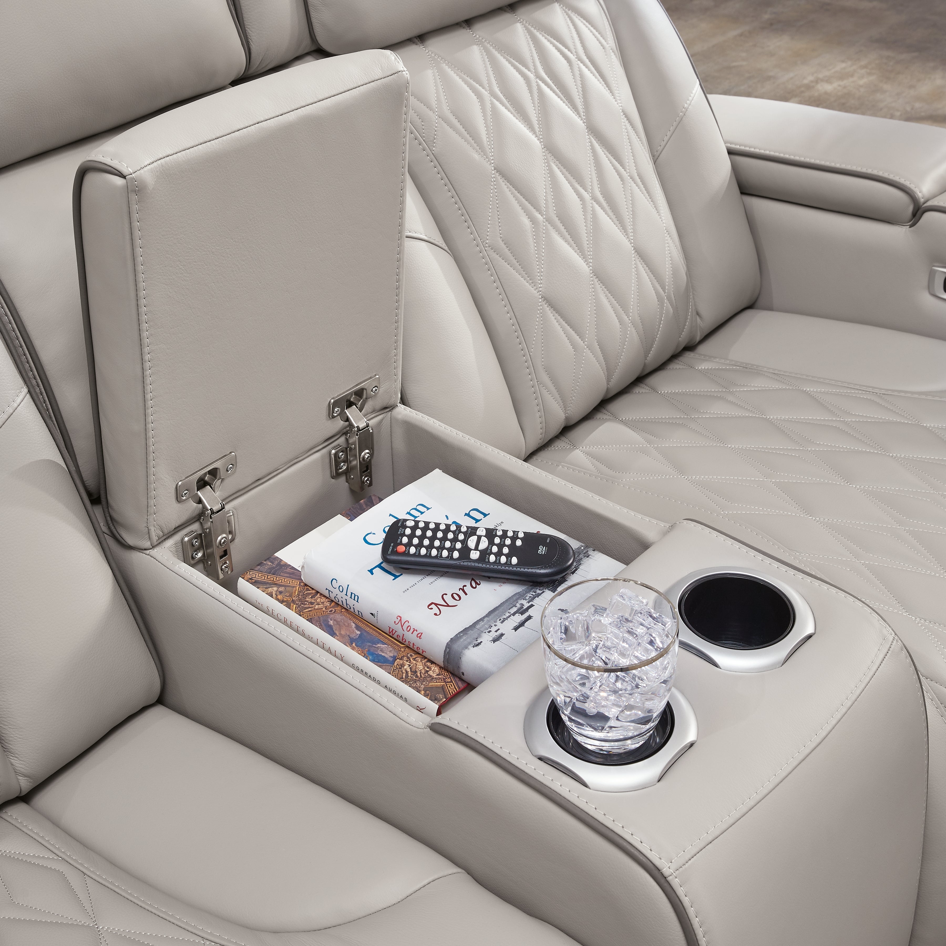 Boyington Gray Power Reclining Loveseat with Console - U2710518 - Bien Home Furniture & Electronics