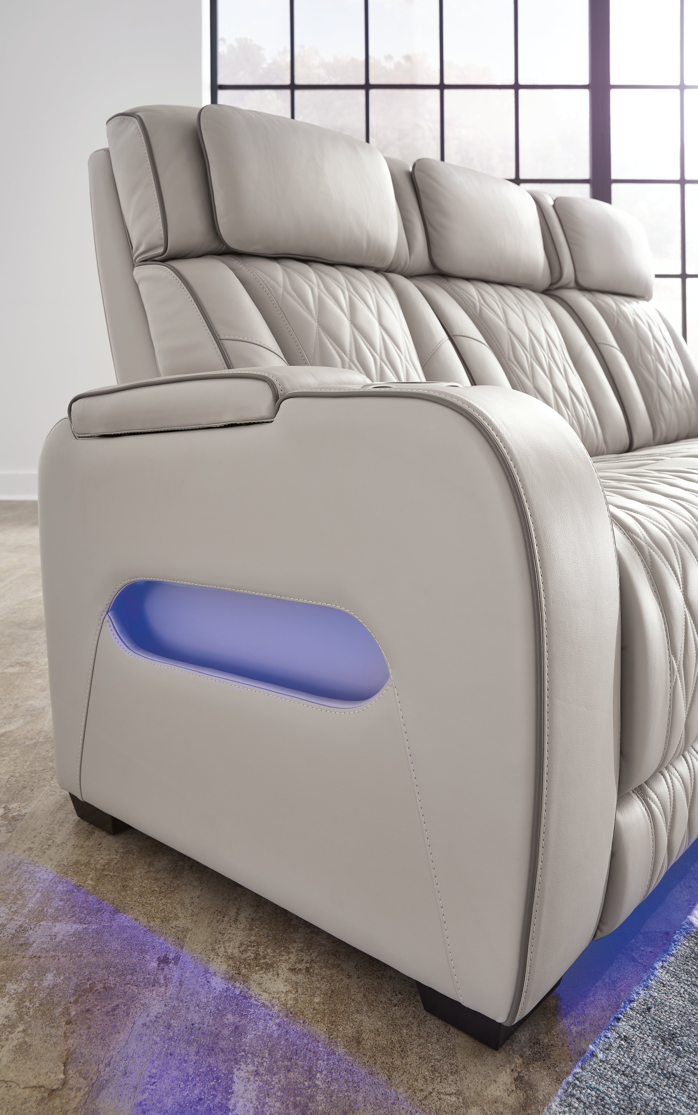 Boyington Gray Power Reclining Loveseat with Console - U2710518 - Bien Home Furniture & Electronics