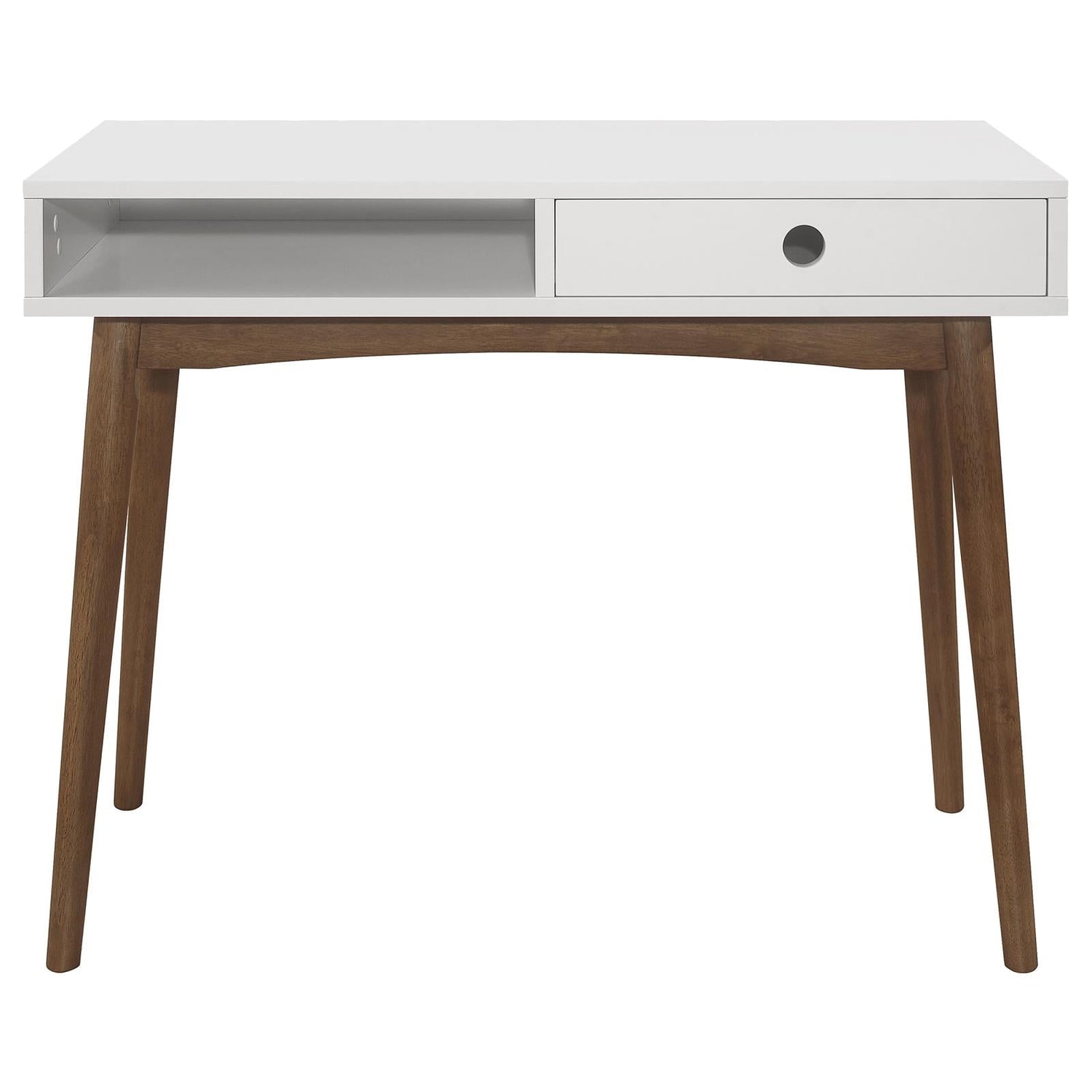 Bradenton White/Walnut 1-Drawer Writing Desk - 801931 - Bien Home Furniture & Electronics