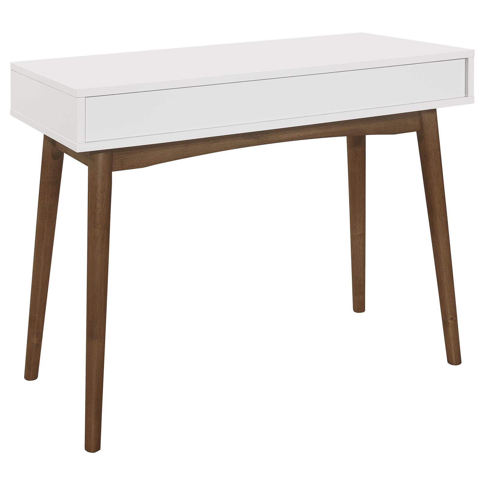 Bradenton White/Walnut 1-Drawer Writing Desk - 801931 - Bien Home Furniture &amp; Electronics