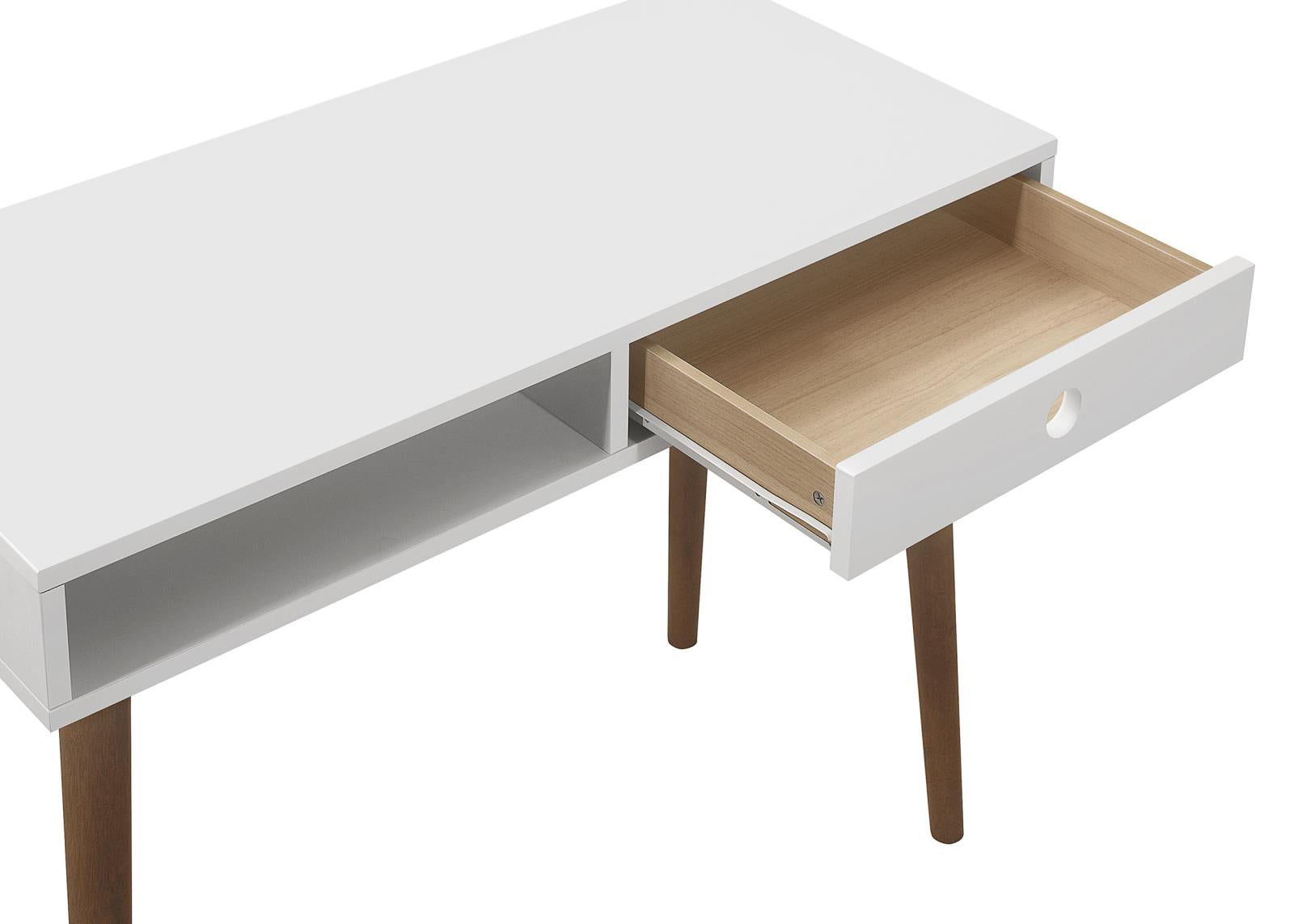 Bradenton White/Walnut 1-Drawer Writing Desk - 801931 - Bien Home Furniture &amp; Electronics