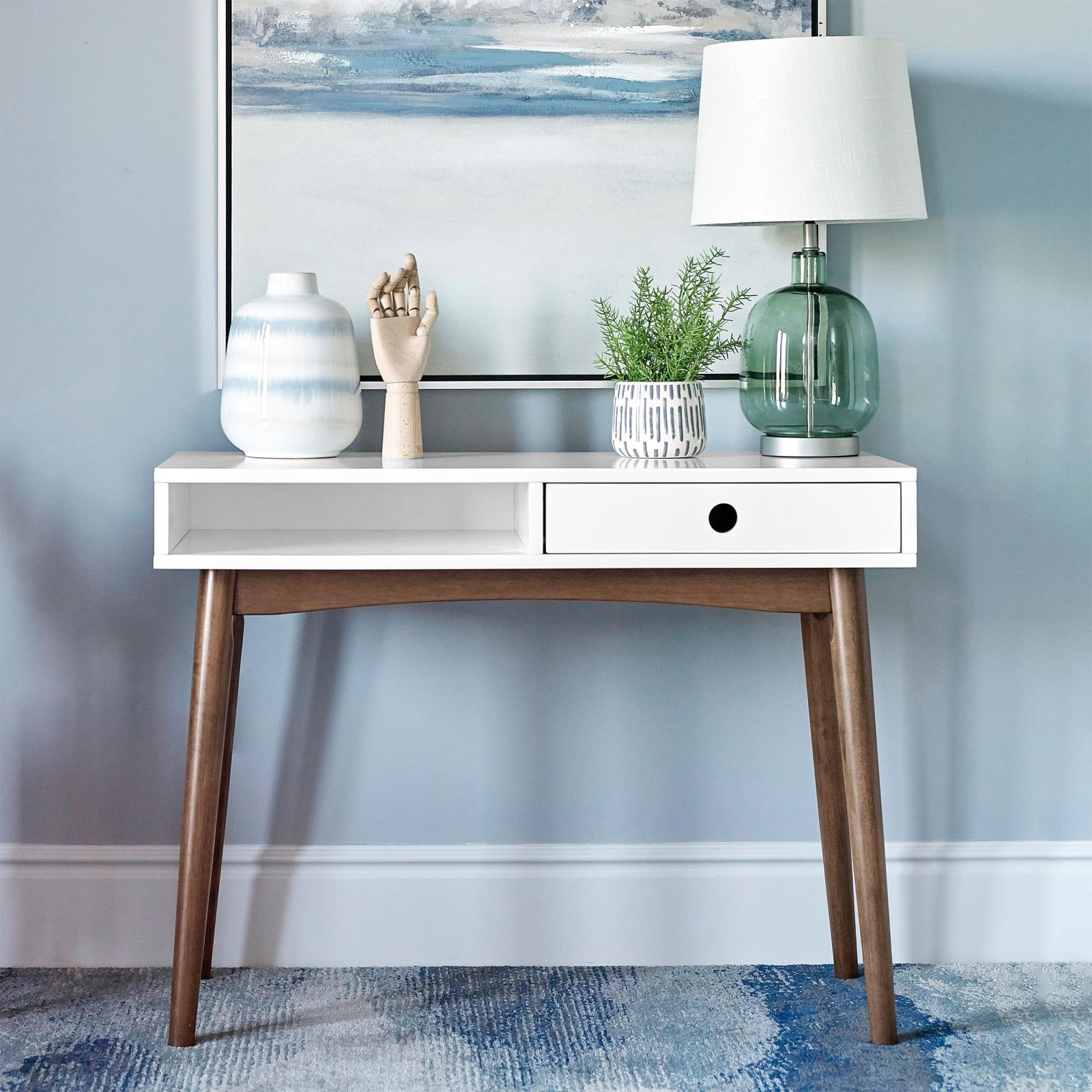 Bradenton White/Walnut 1-Drawer Writing Desk - 801931 - Bien Home Furniture & Electronics