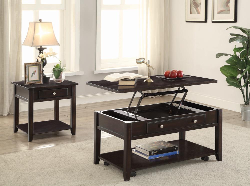 Bradford Square 1-Shelf End Table Walnut - 721037 - Bien Home Furniture & Electronics