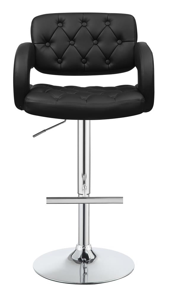 Brandi Black/Chrome 29" Adjustable Height Bar Stool - 102555 - Bien Home Furniture & Electronics