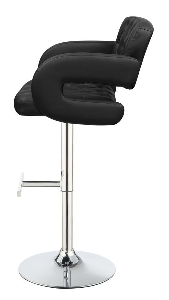 Brandi Black/Chrome 29" Adjustable Height Bar Stool - 102555 - Bien Home Furniture & Electronics