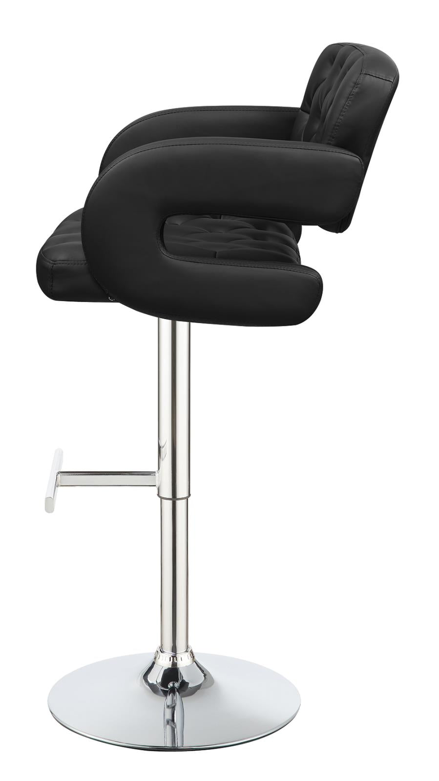 Brandi Black/Chrome 29" Adjustable Height Bar Stool - 102555 - Bien Home Furniture & Electronics
