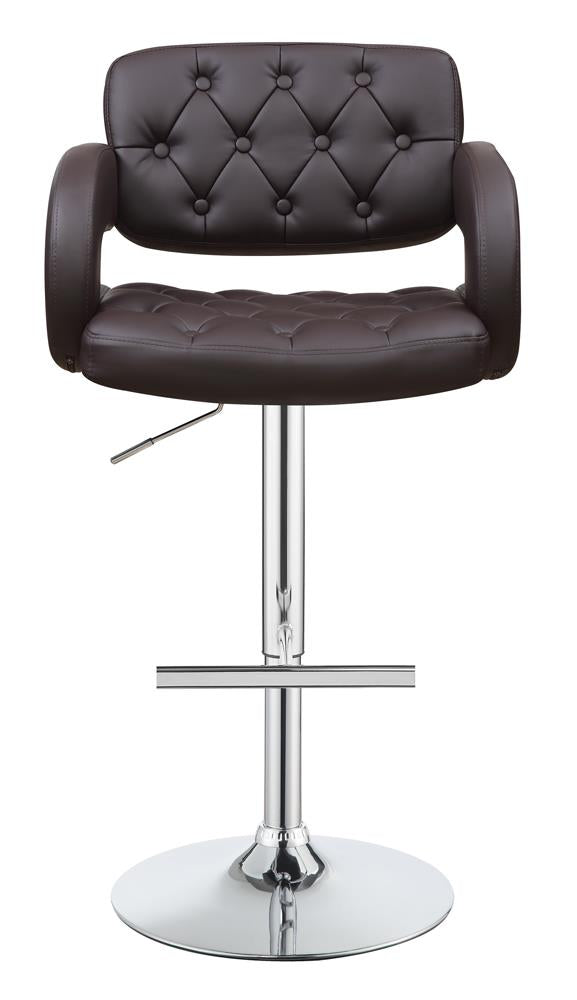 Brandi Chrome/Brown 29" Adjustable Height Bar Stool - 102556 - Bien Home Furniture & Electronics