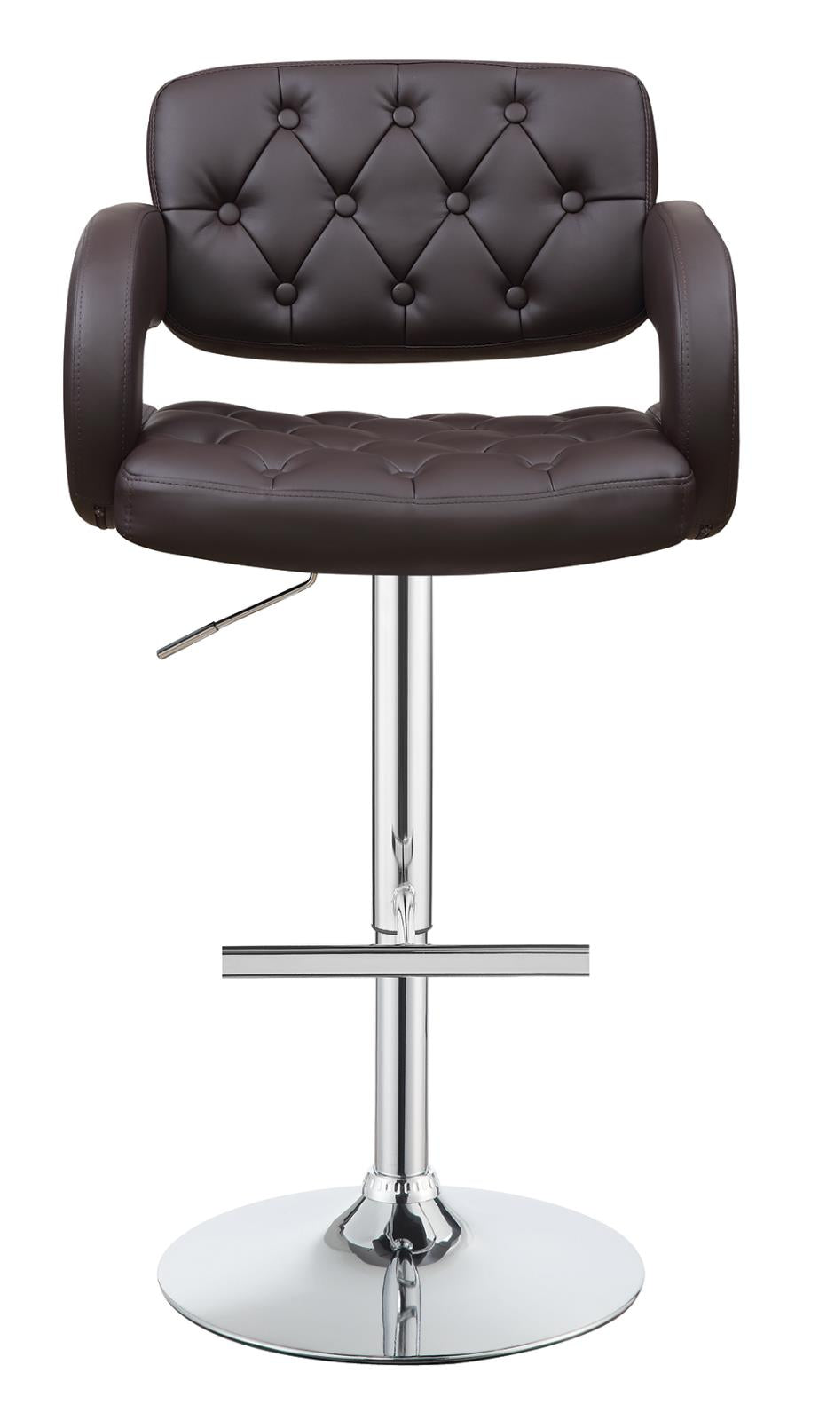 Brandi Chrome/Brown 29" Adjustable Height Bar Stool - 102556 - Bien Home Furniture & Electronics