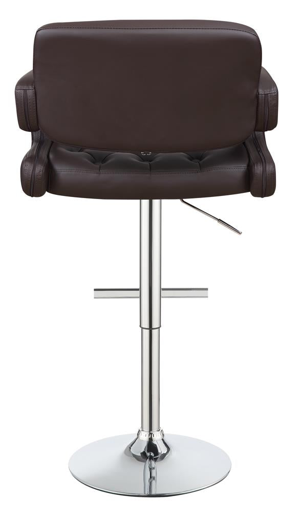 Brandi Chrome/Brown 29" Adjustable Height Bar Stool - 102556 - Bien Home Furniture & Electronics