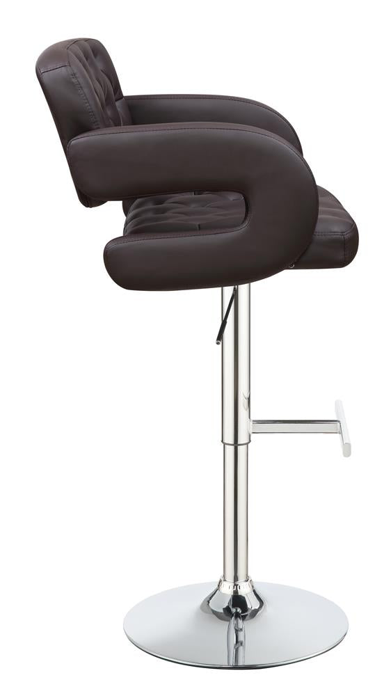 Brandi Chrome/Brown 29" Adjustable Height Bar Stool - 102556 - Bien Home Furniture & Electronics