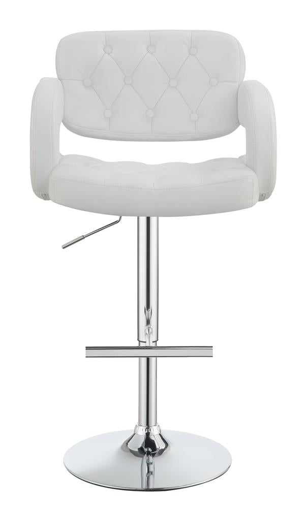 Brandi Chrome/White 29" Adjustable Height Bar Stool - 102557 - Bien Home Furniture & Electronics