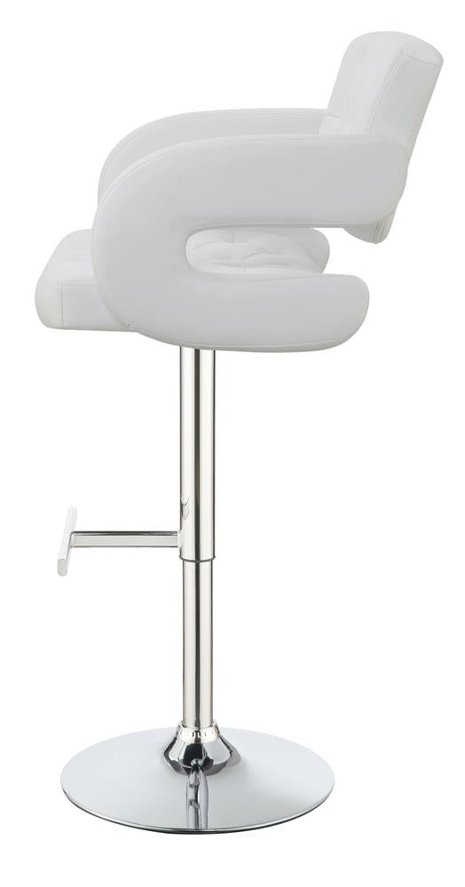 Brandi Chrome/White 29" Adjustable Height Bar Stool - 102557 - Bien Home Furniture & Electronics
