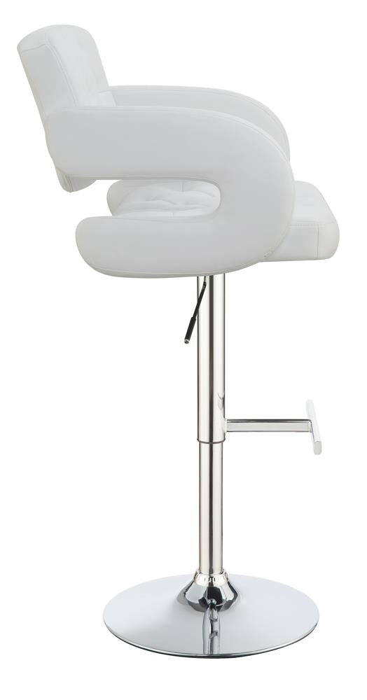 Brandi Chrome/White 29" Adjustable Height Bar Stool - 102557 - Bien Home Furniture & Electronics