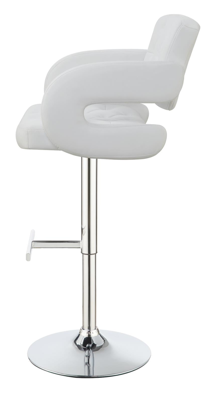 Brandi Chrome/White 29" Adjustable Height Bar Stool - 102557 - Bien Home Furniture & Electronics