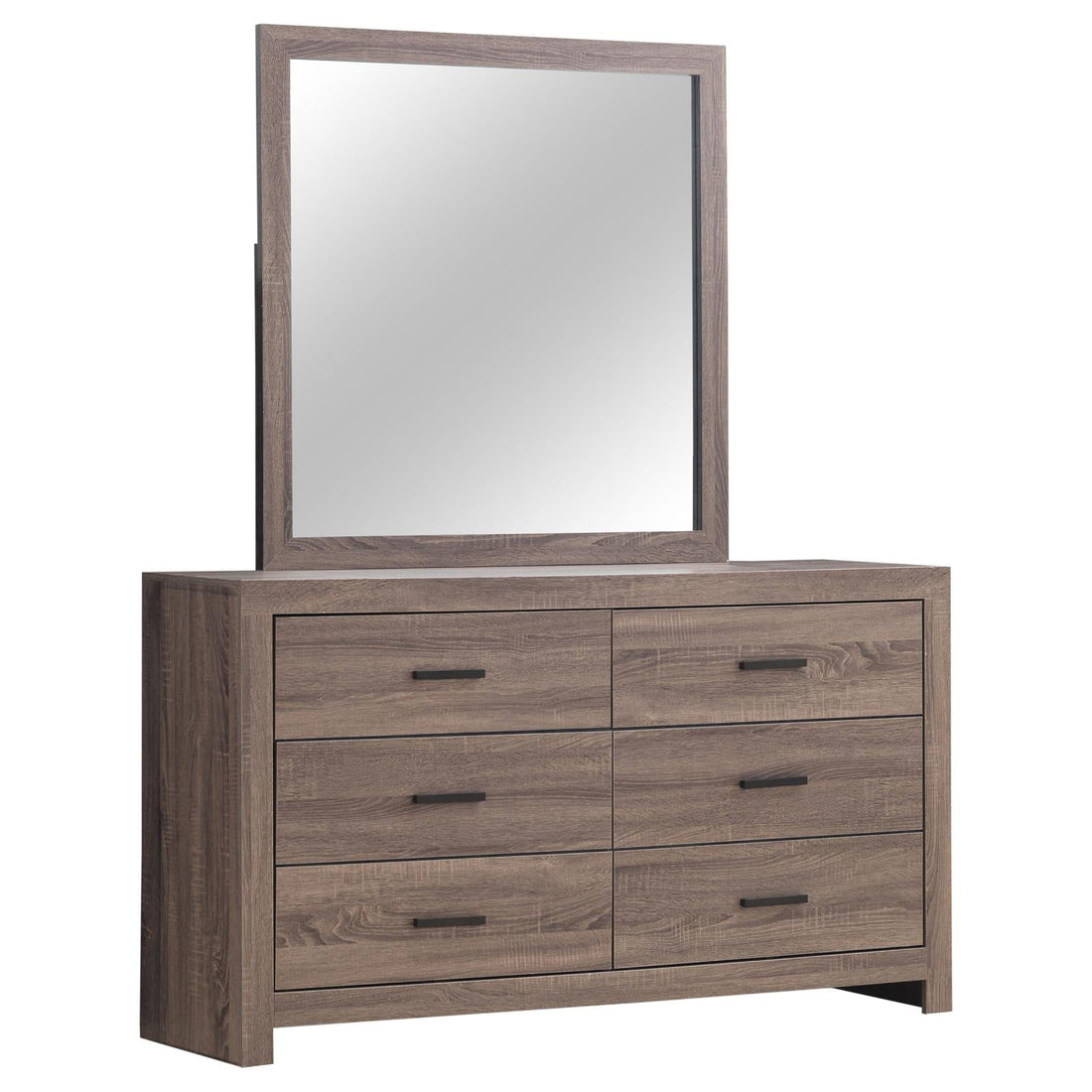 Brantford 6-drawer Dresser with Mirror Barrel Oak - 207043M - Bien Home Furniture & Electronics
