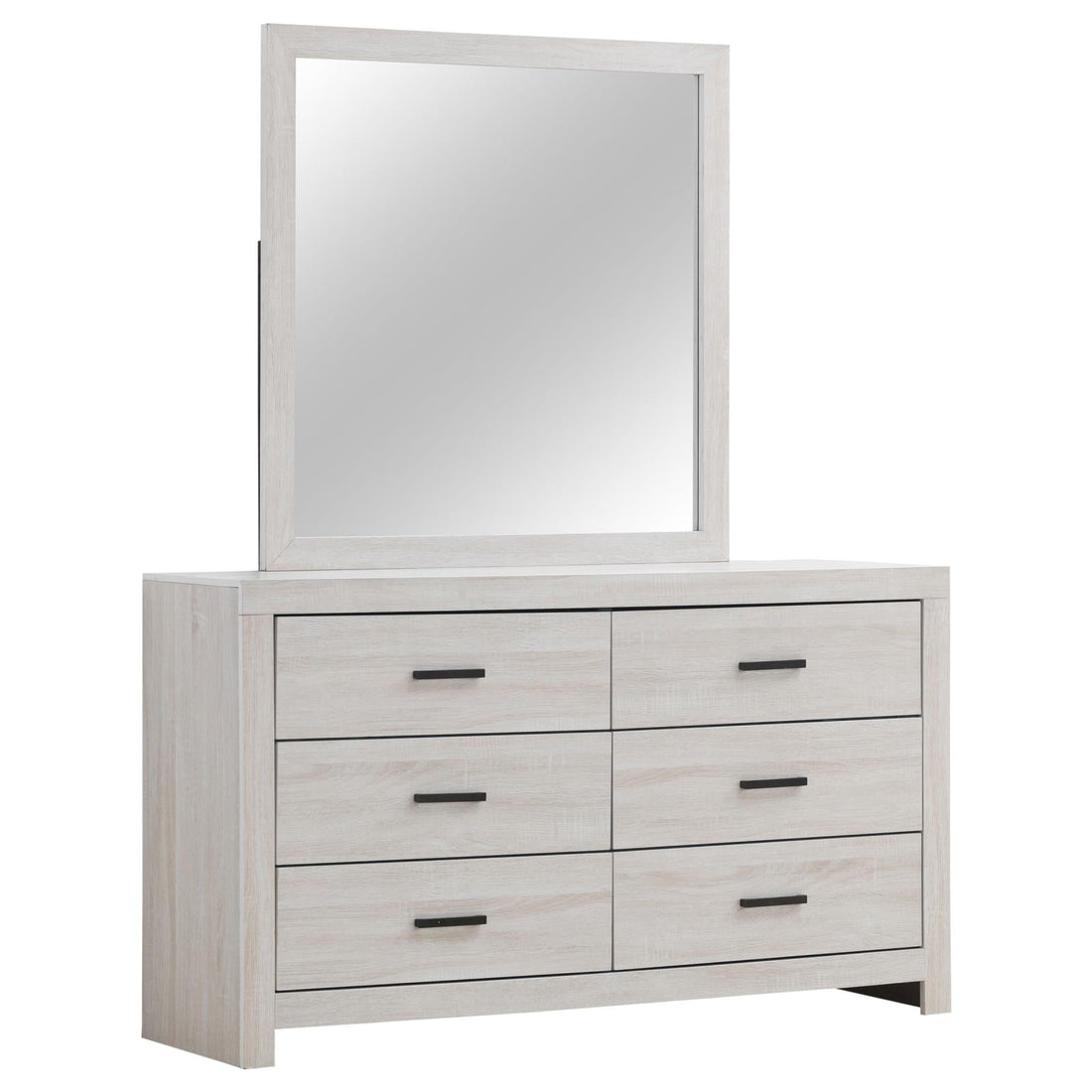 Brantford 6-drawer Dresser with Mirror Coastal White - 207053M - Bien Home Furniture & Electronics