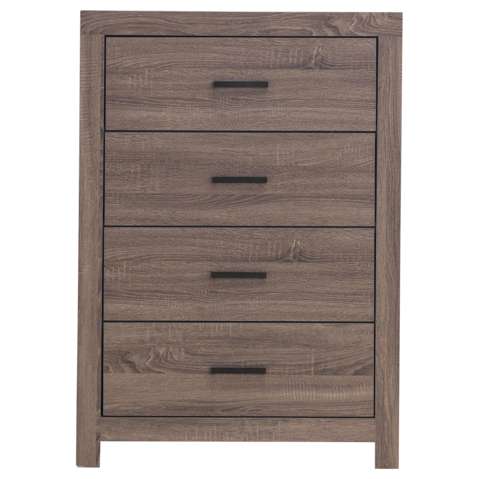 Brantford Barrel Oak 4-Drawer Chest - 207045 - Bien Home Furniture & Electronics