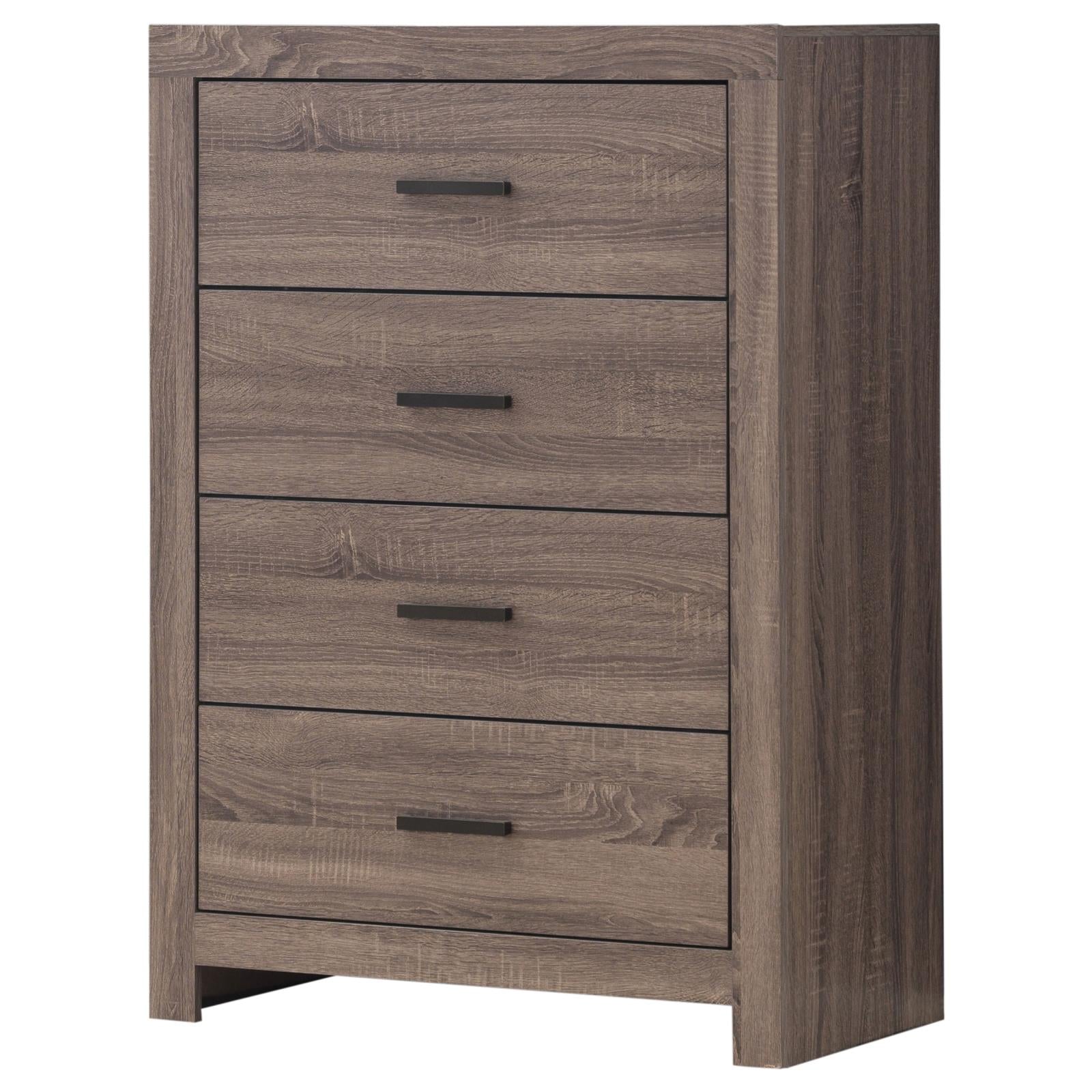 Brantford Barrel Oak 4-Drawer Chest - 207045 - Bien Home Furniture & Electronics