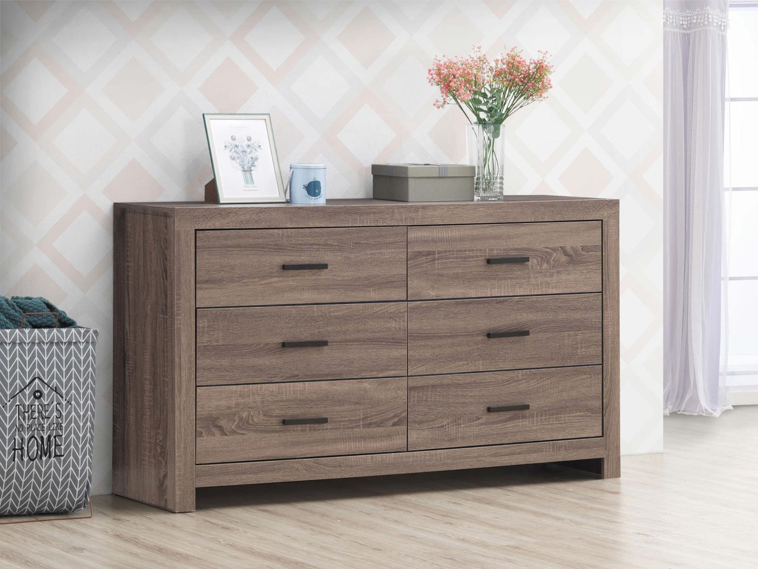Brantford Barrel Oak 6-Drawer Dresser - 207043 - Bien Home Furniture & Electronics