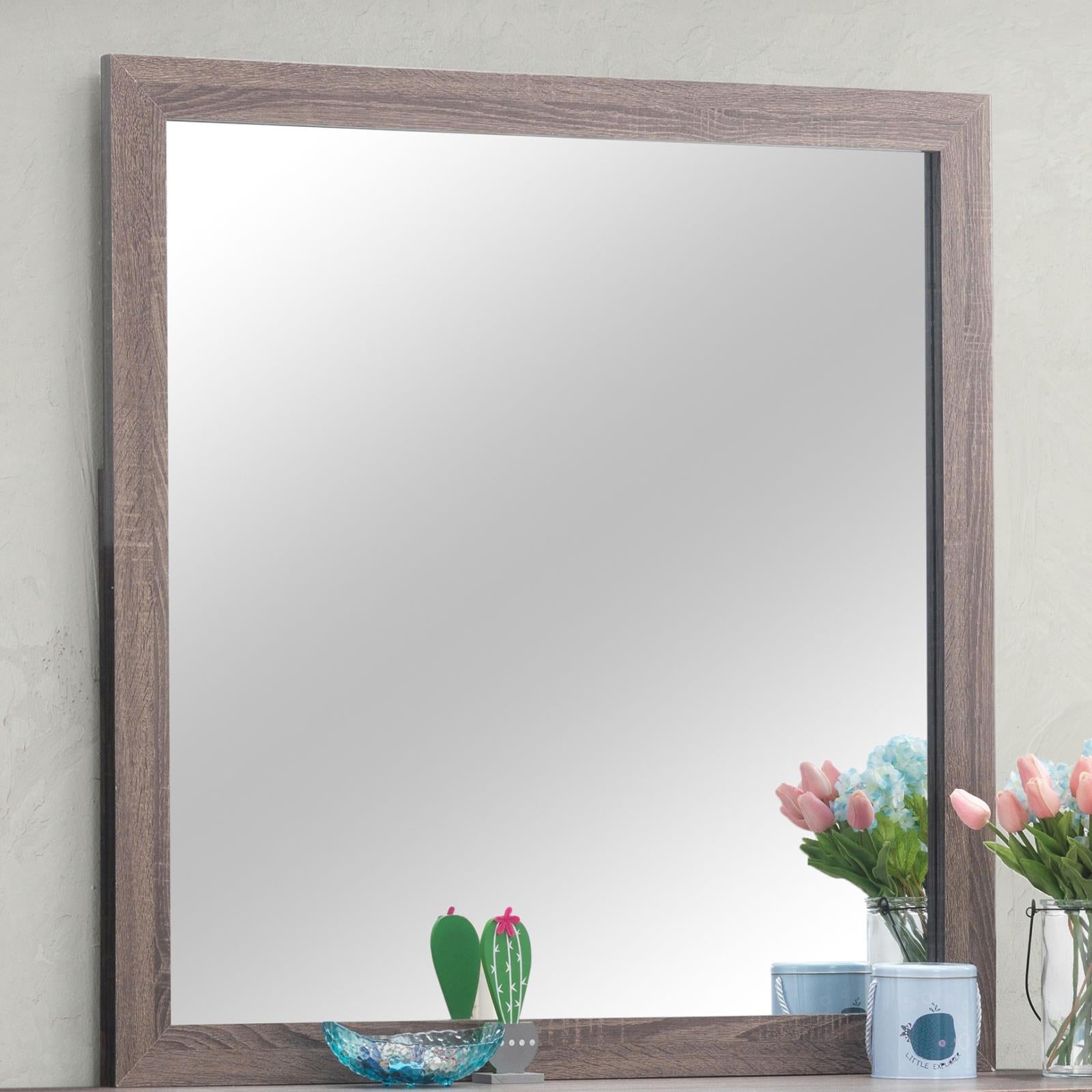 Brantford Barrel Oak Rectangle Dresser Mirror - 207044 - Bien Home Furniture & Electronics