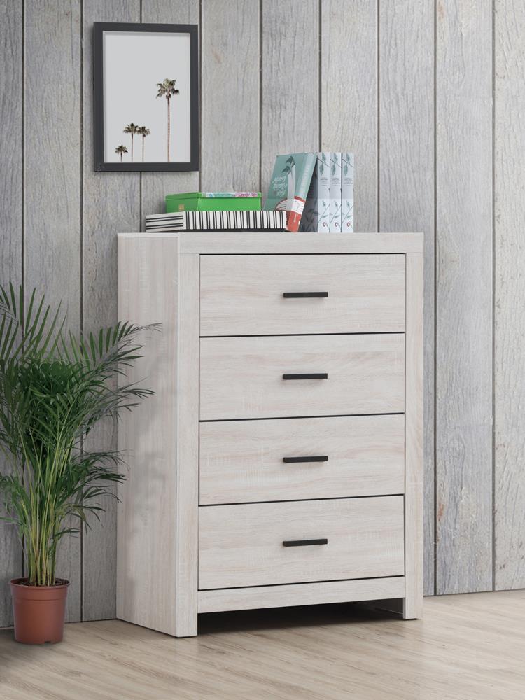 Brantford Coastal White 4-Drawer Chest - 207055 - Bien Home Furniture & Electronics