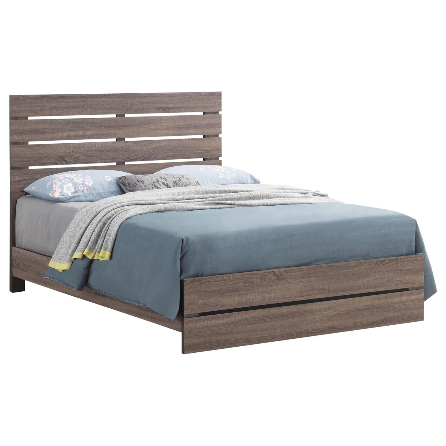 Brantford Eastern King Panel Bed Barrel Oak - 207041KE - Bien Home Furniture & Electronics