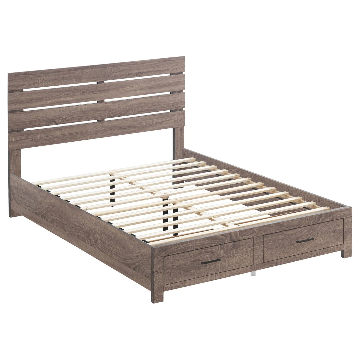 Brantford Eastern King Storage Bed Barrel Oak - 207040KE - Bien Home Furniture & Electronics