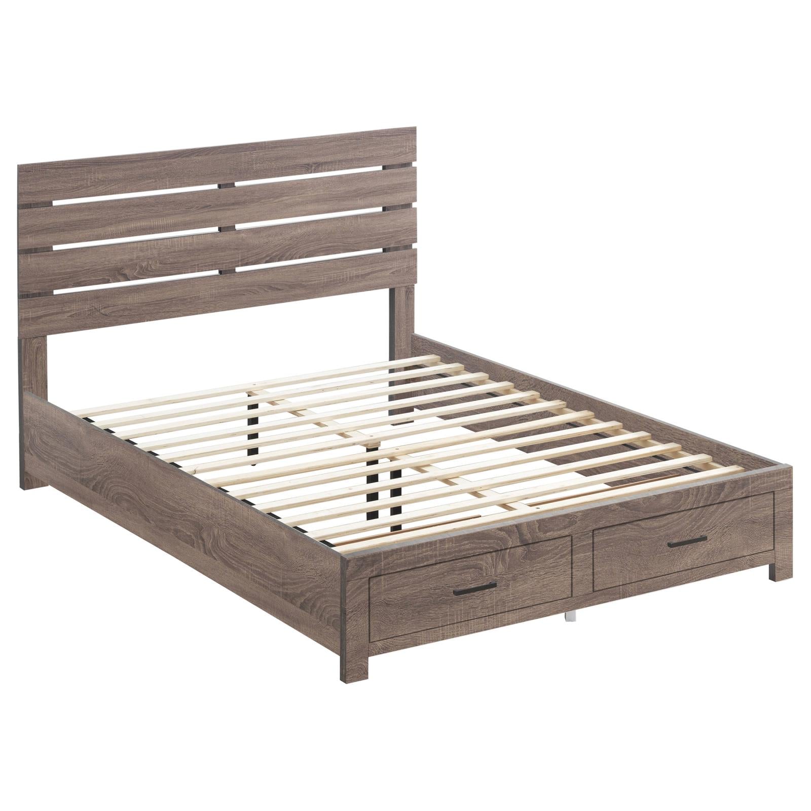 Brantford Queen Storage Bed Barrel Oak - 207040Q - Bien Home Furniture &amp; Electronics