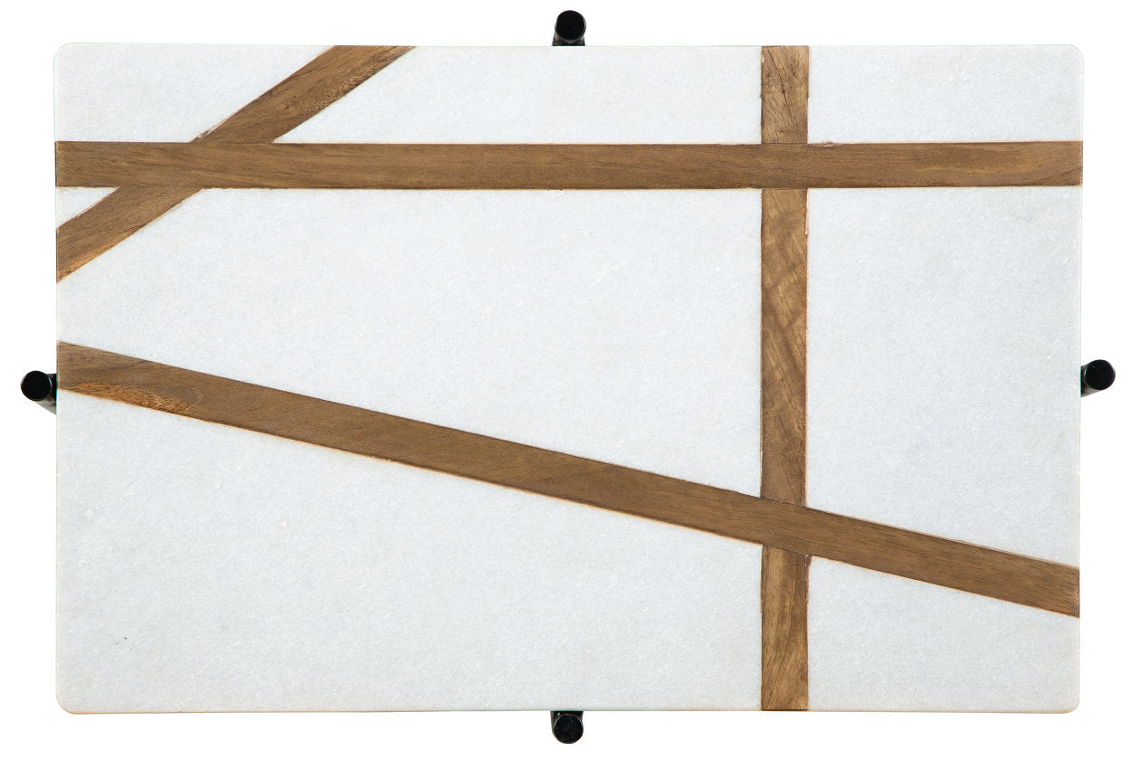 Braxmore White/Light Brown Accent Table - A4000525 - Bien Home Furniture & Electronics