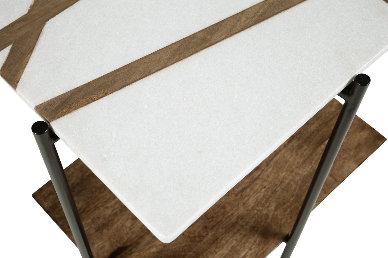 Braxmore White/Light Brown Accent Table - A4000525 - Bien Home Furniture & Electronics