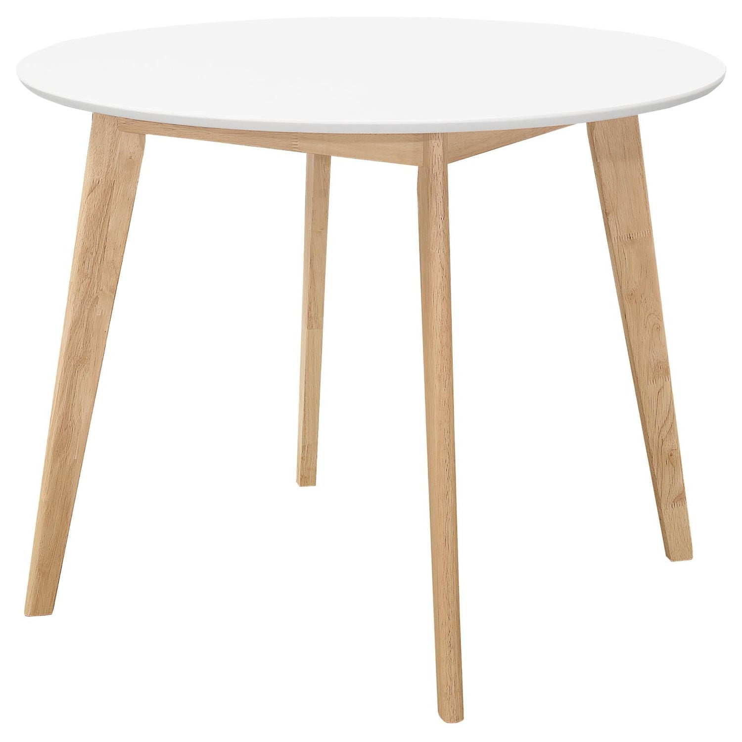 Breckenridge Matte White/Natural Oak Round Dining Table - 192790 - Bien Home Furniture & Electronics