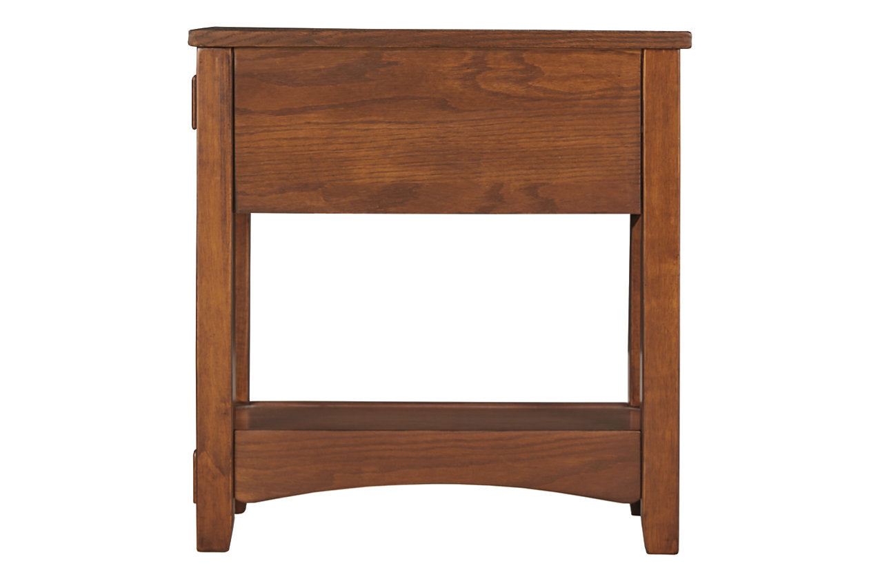 Breegin Brown Chairside End Table - T007-319 - Bien Home Furniture & Electronics