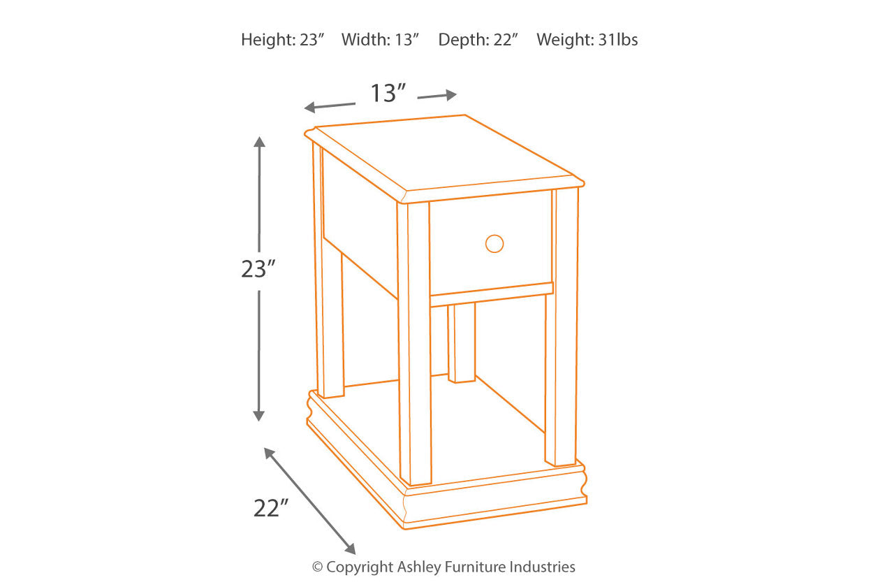 Breegin Brown Chairside End Table - T007-527 - Bien Home Furniture & Electronics