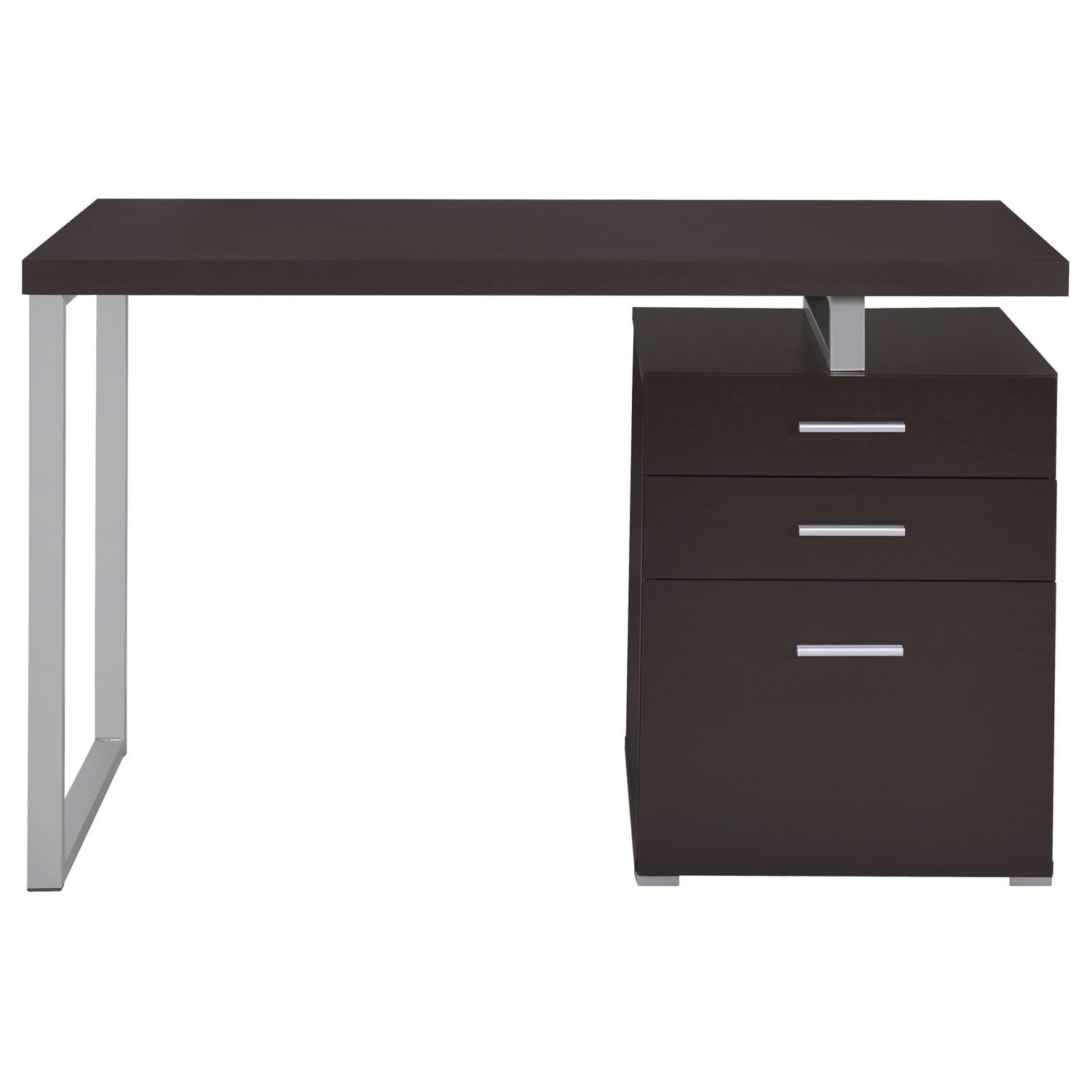 Brennan Cappuccino 3-Drawer Office Desk - 800519 - Bien Home Furniture & Electronics