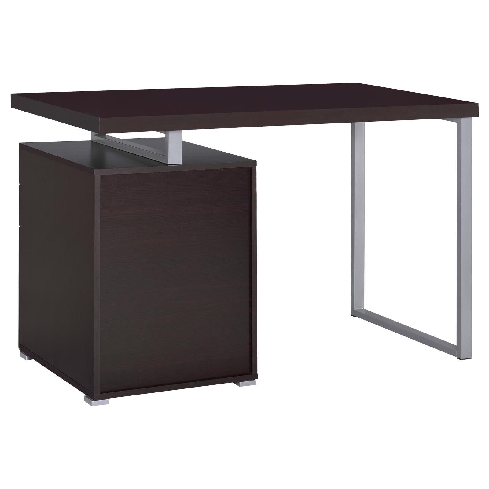 Brennan Cappuccino 3-Drawer Office Desk - 800519 - Bien Home Furniture & Electronics