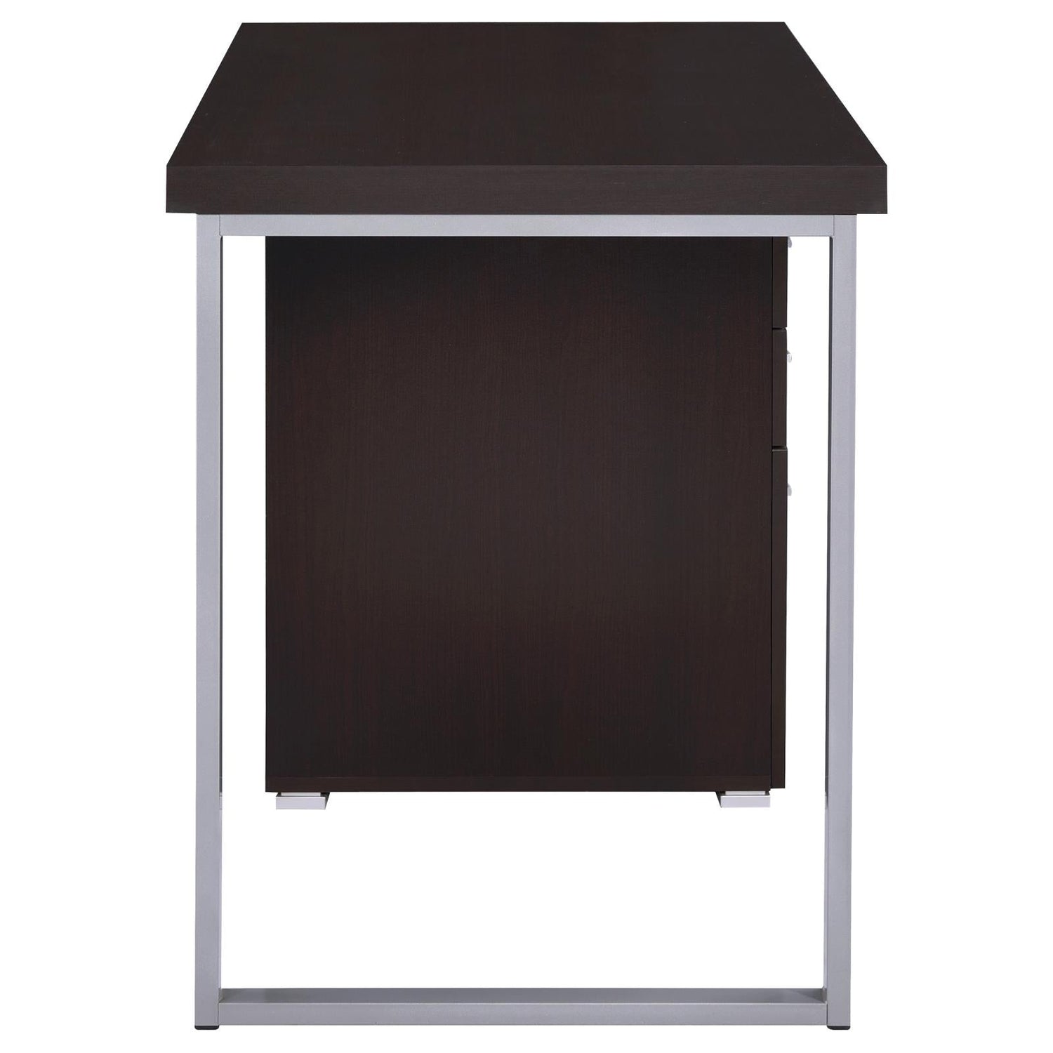 Brennan Cappuccino 3-Drawer Office Desk - 800519 - Bien Home Furniture & Electronics