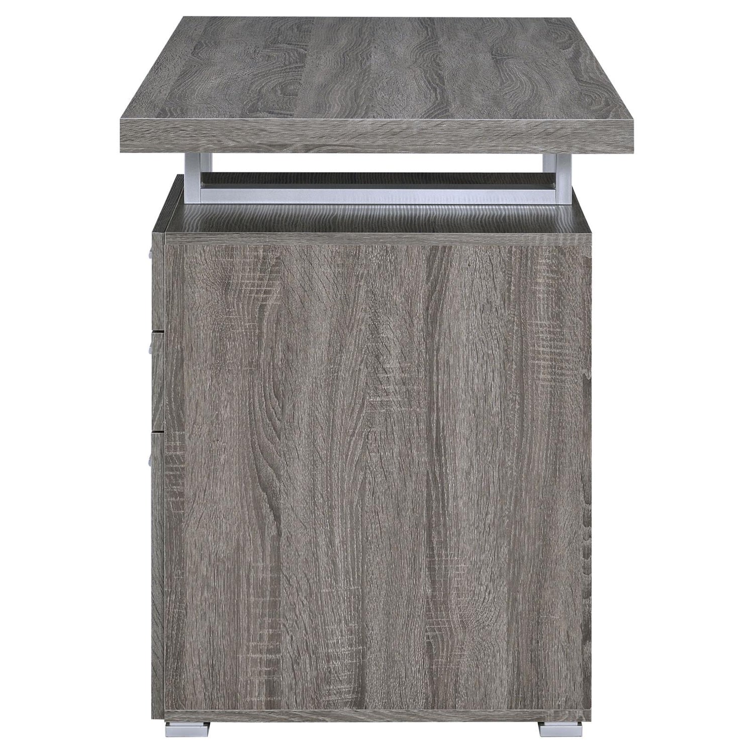 Brennan Weathered Gray 3-Drawer Office Desk - 800520 - Bien Home Furniture & Electronics