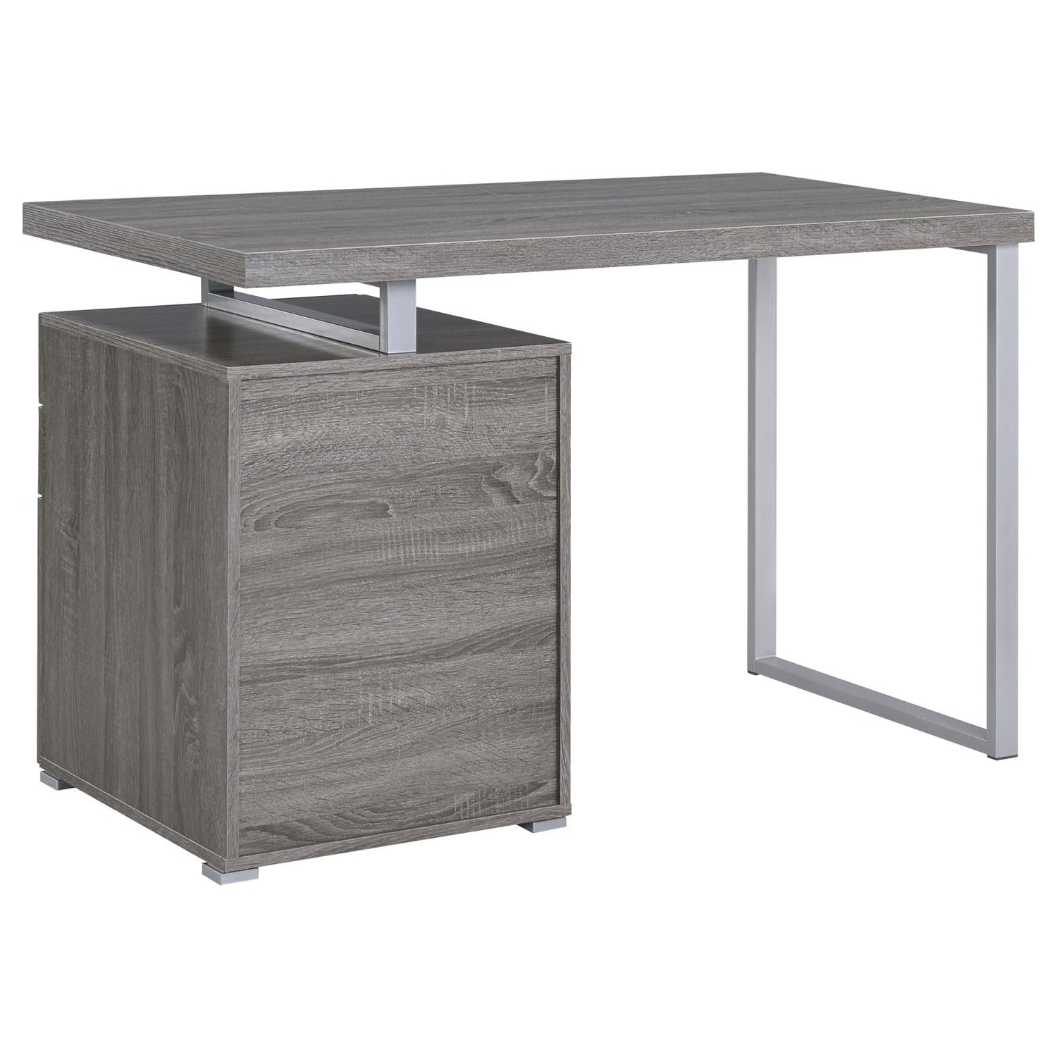Brennan Weathered Gray 3-Drawer Office Desk - 800520 - Bien Home Furniture & Electronics