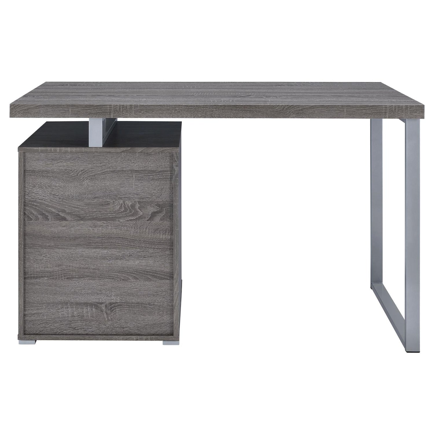 Brennan Weathered Gray 3-Drawer Office Desk - 800520 - Bien Home Furniture & Electronics