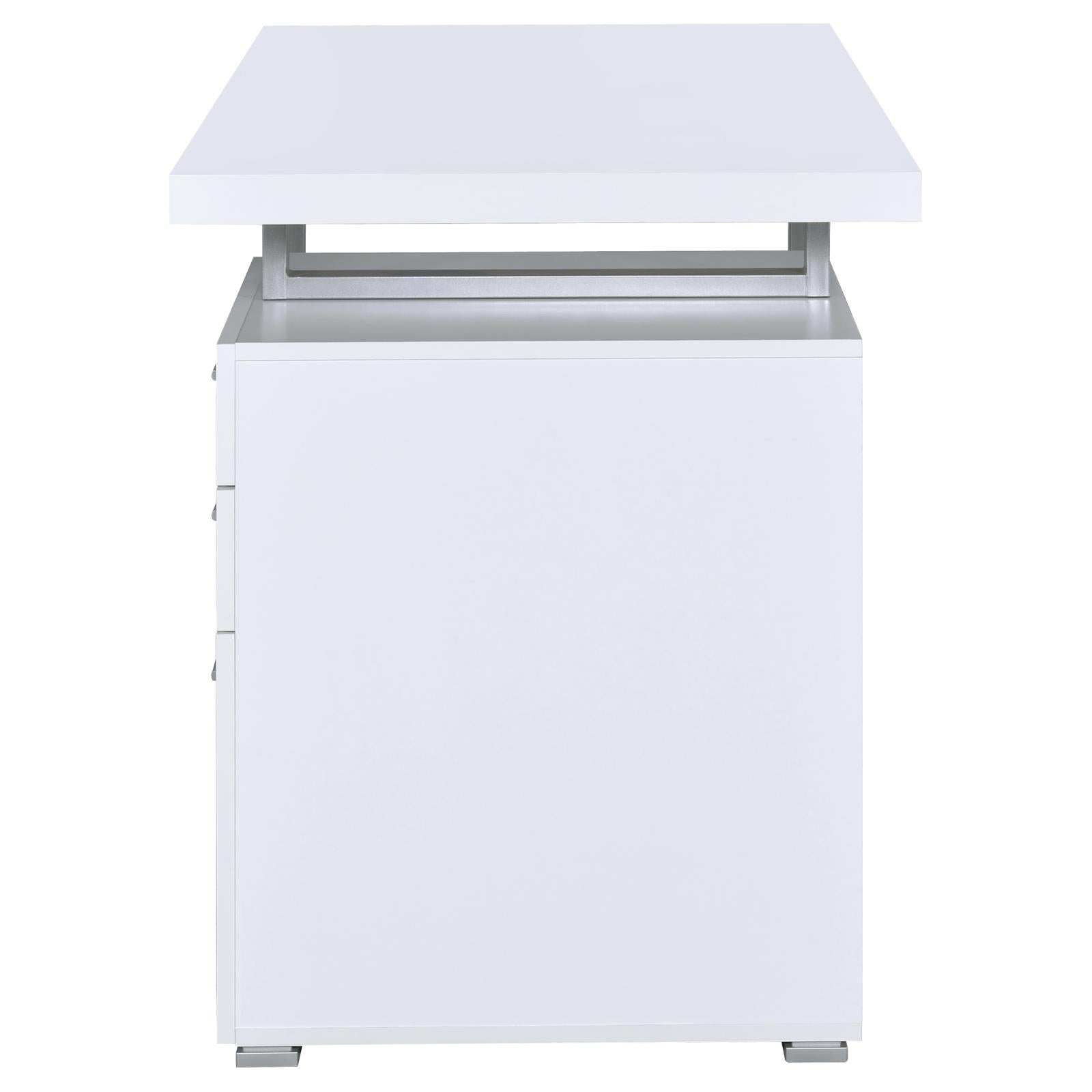 Brennan White 3-Drawer Office Desk - 800325 - Bien Home Furniture & Electronics