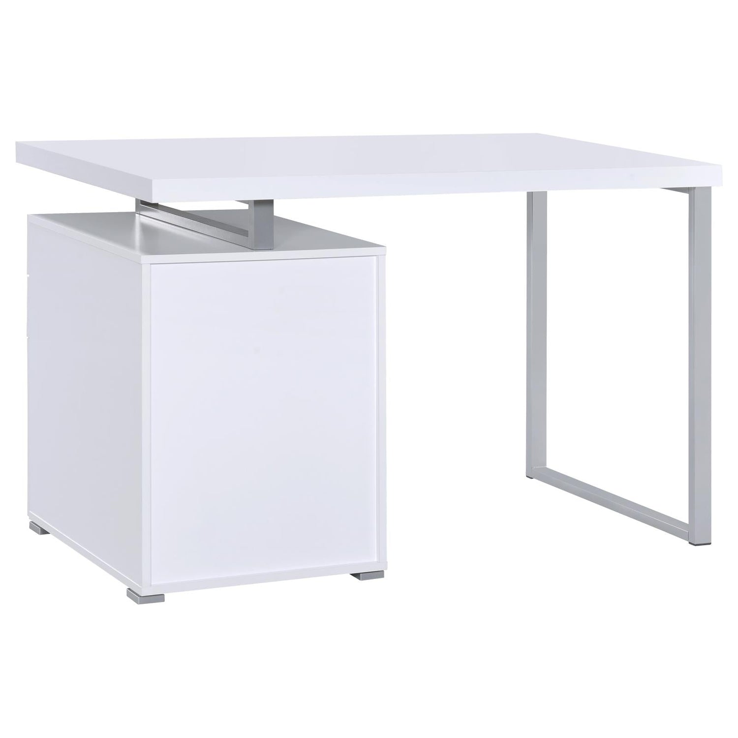 Brennan White 3-Drawer Office Desk - 800325 - Bien Home Furniture & Electronics